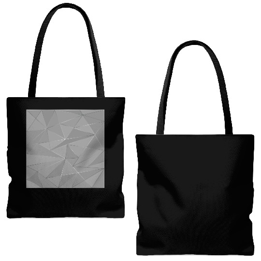 Grey silver low poly abstract background Tote Bags (AOP)