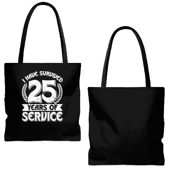 Service Anniversary Survived 25 Years of Service Tote Bags (AOP)