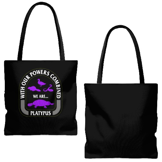 Platypus Tote Bags (AOP), With Our Powers Combined We Are