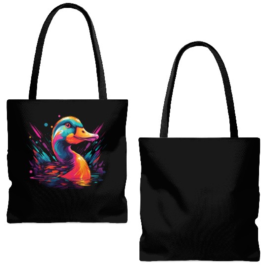 Watercolor Colorful Alpaca Colorful Animals Tote Bags (AOP)