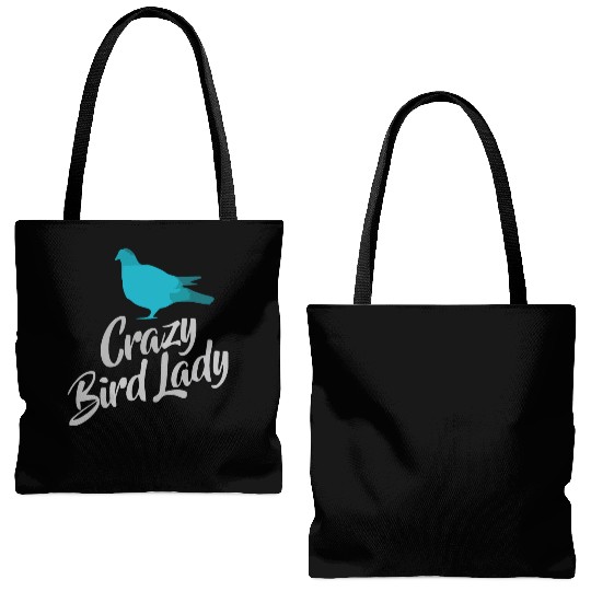 Crazy Bird Lady Tote Bags (AOP)