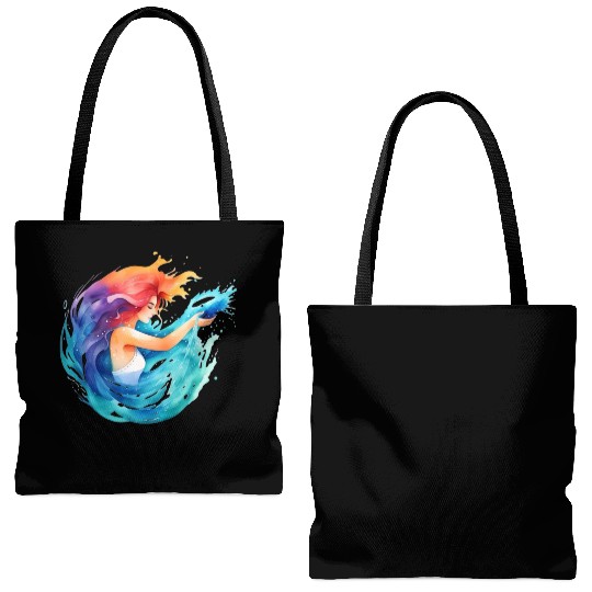Color splash zodiac: Aquarius Tote Bags (AOP)