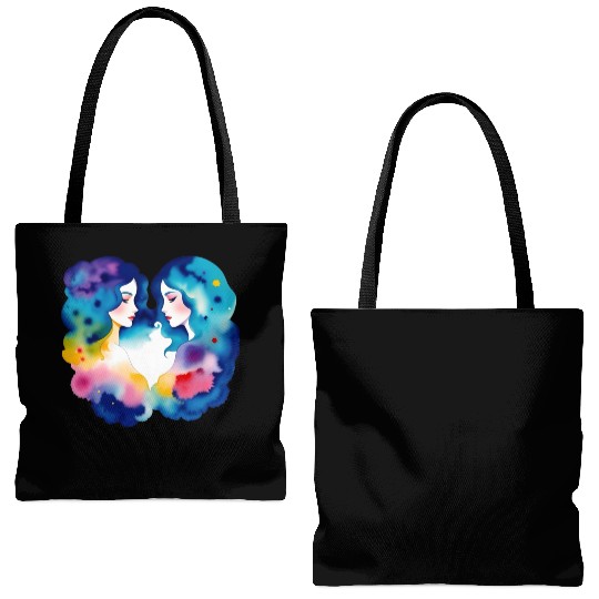 Color splash zodiac: Gemini Tote Bags (AOP)