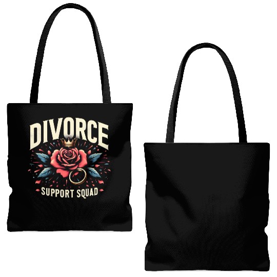 Divorce Support Squad Matching Friends Family Rose Tote Bags (AOP)