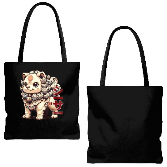 Chibi Shisa - Japanese Sacred Creature Tote Bags (AOP)