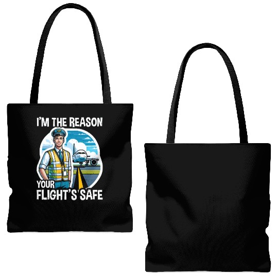 Airport Safety Officer Aviation Airport Jobs Tote Bags (AOP)