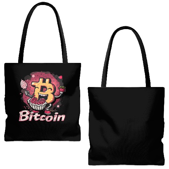 Pi day 3.14 Crypto Bitcoin Math Strawberry Pie Tote Bags (AOP)
