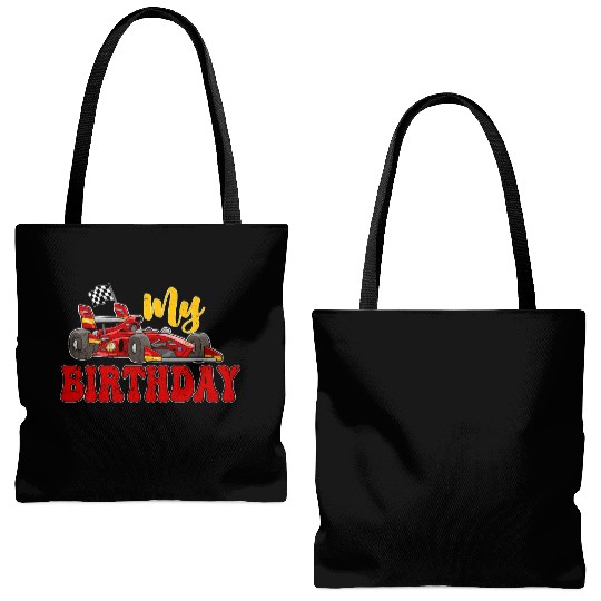 Fun My Birthday Race Car Boys Girls Youth Men.. Tote Bags (AOP)