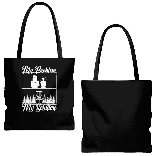 Disc Golf Player My Problem My Pictogram Mom Dad Tote Bags (AOP)