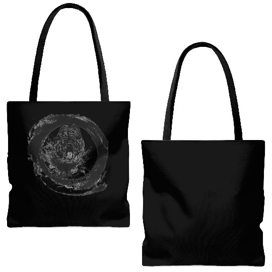 Majestic Tiger Silhouette Against Circ Tote Bags (AOP)