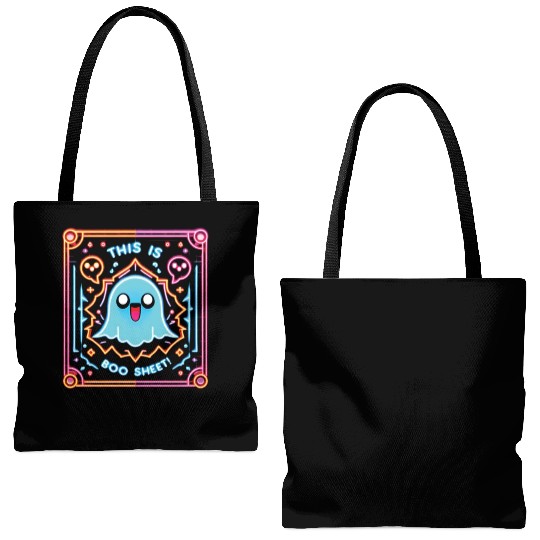 THIS IS BOO SHEET! Version 2, neon colors Tote Bags (AOP)