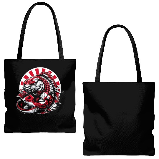Koi fish Japan national flag carp Tote Bags (AOP)