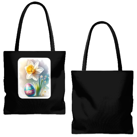A Beautiful Daffodil With an Easter Egg Tote Bags (AOP)