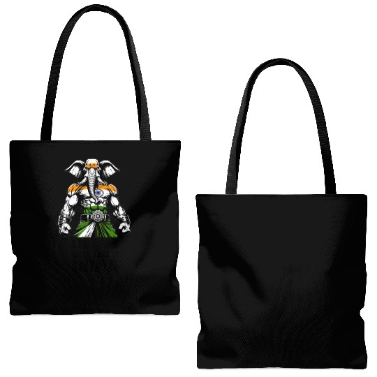 India elephant legends design Tote Bags (AOP)