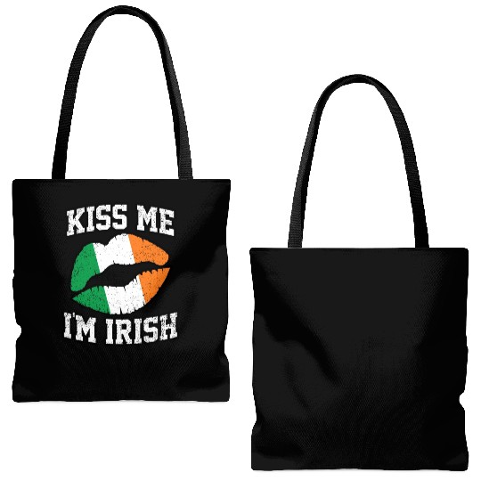 KISS ME IM IRISH ST PATRICKS DAY Tote Bags (AOP)