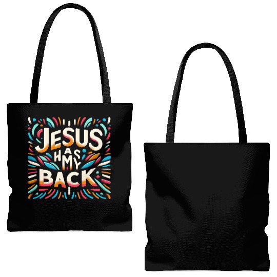 Jesus Has My Back 29 Tote Bags (AOP)