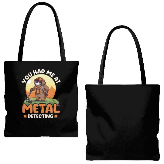Metal Detecting You Had Me At Detecting Sloth Tote Bags (AOP)
