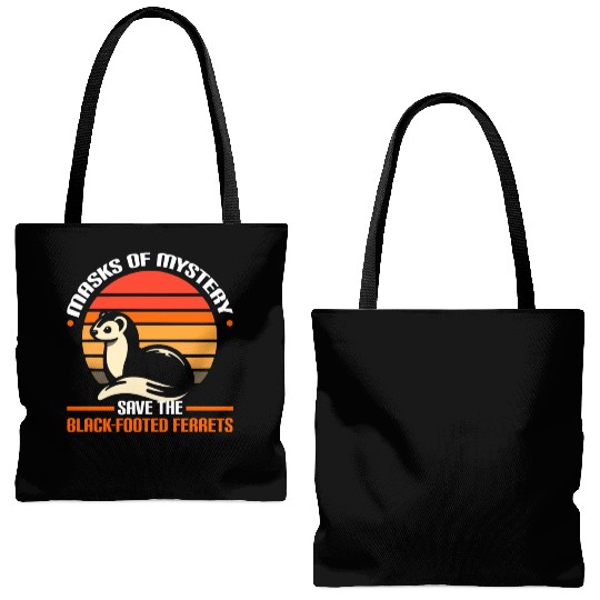 Endangered Species Black Footed Ferret Animal Tote Bags (AOP)