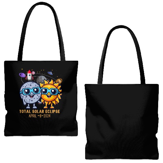 Total solar eclipse 4-8-2024: Sun and Moon love Tote Bags (AOP)