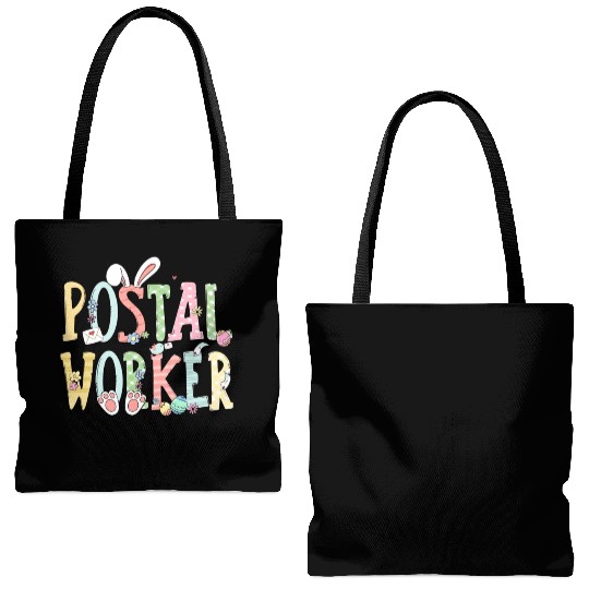 Easter Postal Worker Bunny Egg Postal Worker Life Tote Bags (AOP)