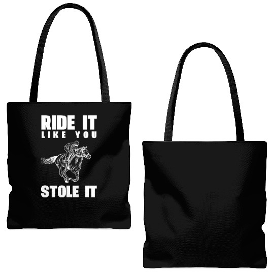Funny Kentucky derby horse racing jockey Tote Bags (AOP)