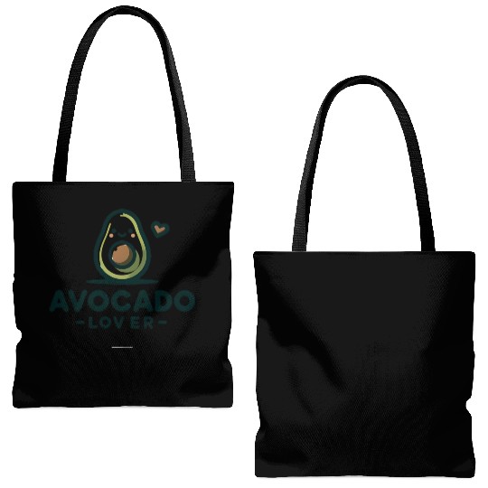 heerful Avocado Heart Embrace Tote Bags (AOP)