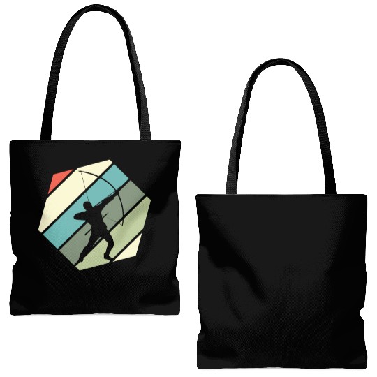 Retro Archer Archery Tote Bags (AOP)