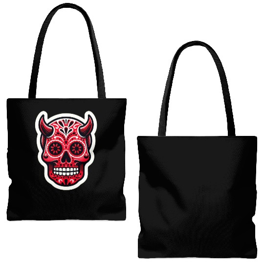 Adventurous Spirit: Daredevil Sugar Skull Tote Bags (AOP)
