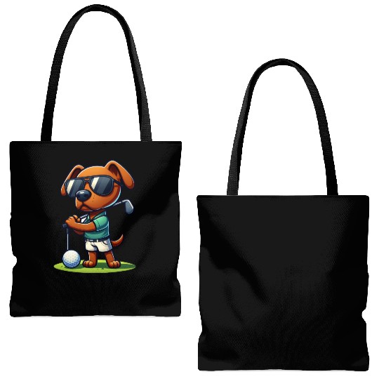Rhodesian Ridgeback Golfer Golf Course Dog Owner Tote Bags (AOP)
