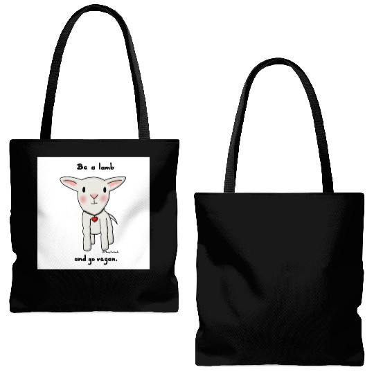 Be a Lamb and Go Vegan Tote Bags (AOP)