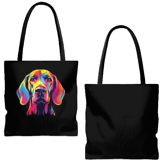Watercolor Colorful Redbone Coonhound Tote Bags (AOP)