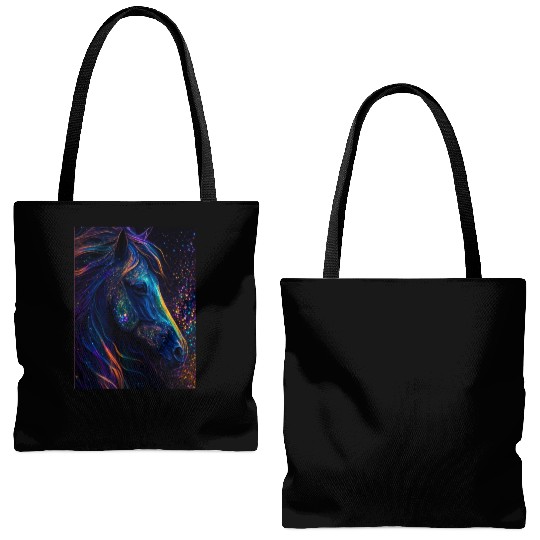 Bioluminescent horse Tote Bags (AOP)