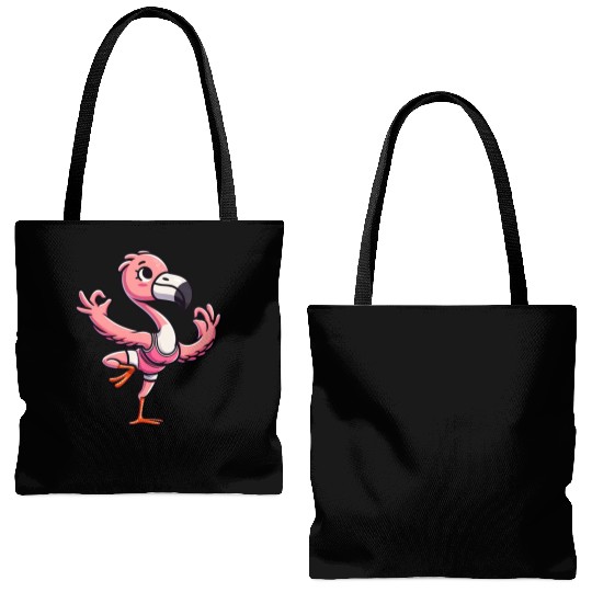 Flamingo Yoga Meditation Gymnastics Tote Bags (AOP)