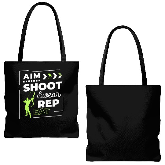 Archery Longbow Bow Club Tote Bags (AOP)