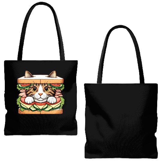 Sandwich Kitty Tote Bags (AOP)