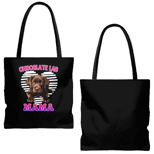 Labrador Retriever CHOCOLATE LAB MOM Labrador Tote Bags (AOP)