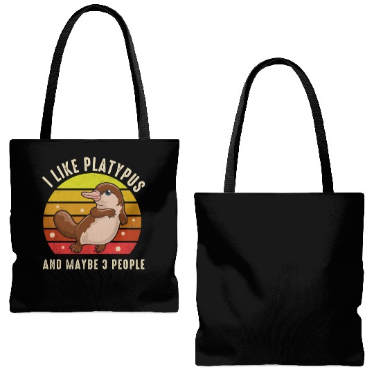 I Like Platypus And Maybe 3 People Tote Bags (AOP)
