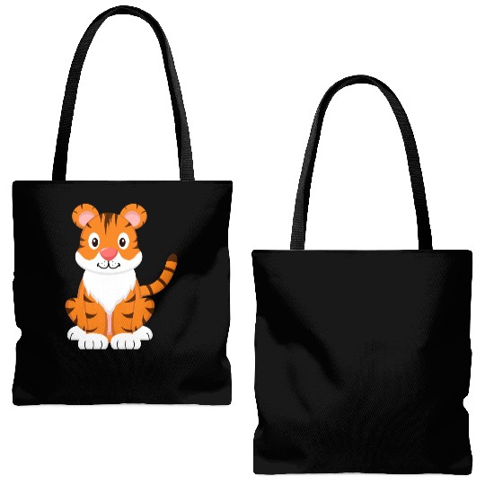 8 Playful Tiger Cub Tote Bags (AOP)