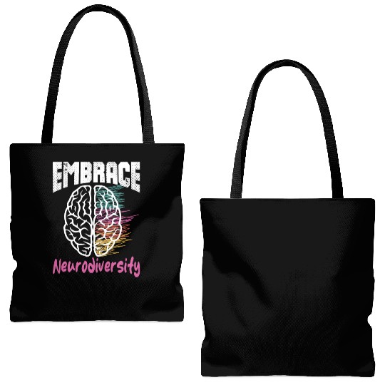 embrace neurodiversity - Embrace ADHD Autism ASD Tote Bags (AOP)