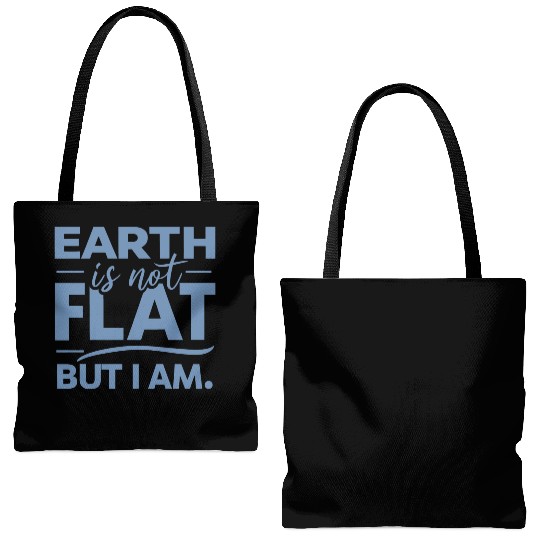 Flat Earth Satire Ironic Jokes Tote Bags (AOP)