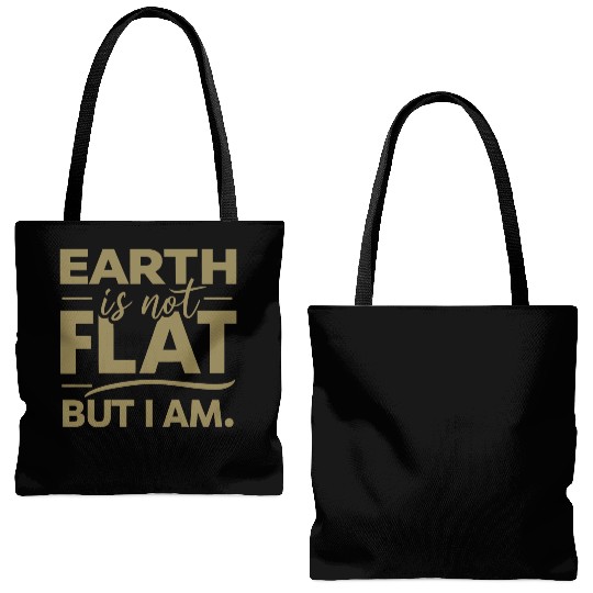 Flat Earth Satire Ironic Jokes Tote Bags (AOP)