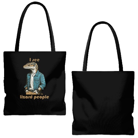 I see lizard people Tote Bags (AOP)