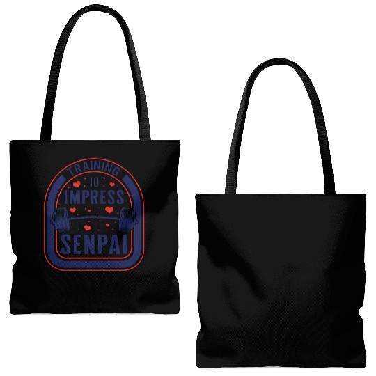 Training To Impress Senpai Gym Anime Tote Bags (AOP)