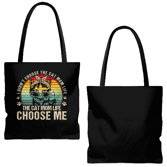 I Didn t Choose The Cat Mom Life The Cat Mom Life Tote Bags (AOP)