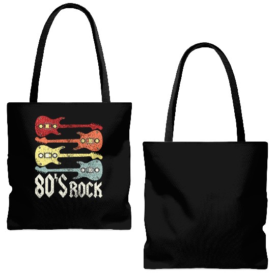 80s Rock Band Guitar Cassette Tape 1980s Tote Bags (AOP)