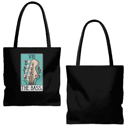 Bass Guitar Tarot Card Funny - Rock and Roll Tote Bags (AOP)