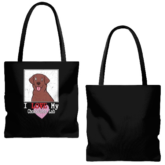I Love My Chocolate Lab Owner Labrador Retriever Tote Bags (AOP)