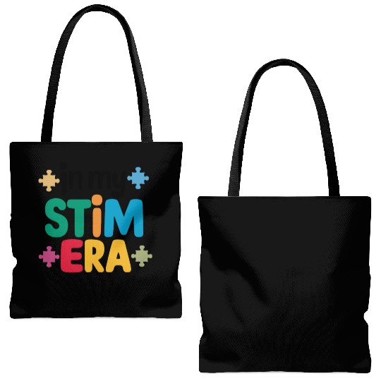 In My Stimulation Era Autism Spectrum Autism Tote Bags (AOP)