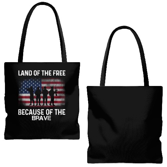 Land of the free because of the brave Tote Bags (AOP)