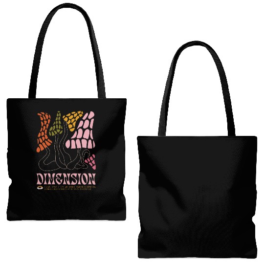 Dimension Psychedelic Illustration Tote Bags (AOP)